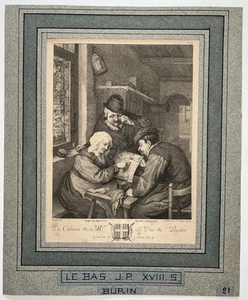 Vergnügungen Holländisch Gravur Van Ostade Der Niedrig Lebas XVIII ° - Bild 1 von 5