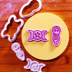 Witchy Lunar Mini 2" Cookie Cutter & Stamp Set Triple Goddess Spiral pagan moon - Picture 1 of 5