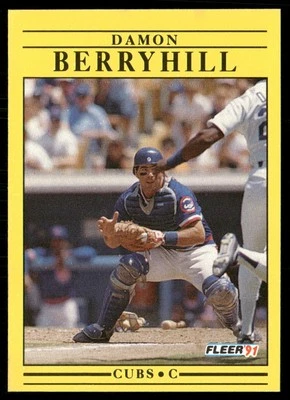 Damon Berryhill 1991 Fleer #414a Chicago Cubs - Image 1 of 2