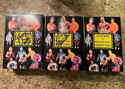 3 figuras autografiadas de Legends of Wrestling 2001; Steamboat, Valiant, Koloff Foto 1 de 4