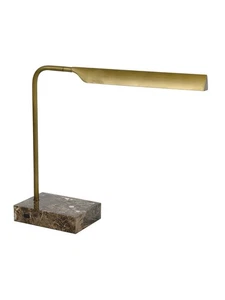 Beacon Lighting Coates LED Table Lamp in Antique Brass with Brown Marble Base - Picture 1 of 5