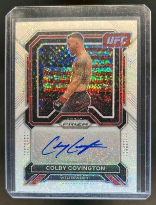 2023 Prizm UFC Colby Covington Superstar Auto White Sparkle Prizms #1/1 - Image 1 of 2