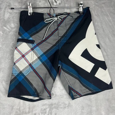 DC Shoes Plaid Board Shorts Kids Swim Trunks Drawstring size 8 - Image 1 of 4