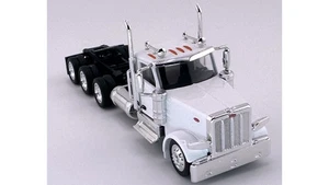 HO Logistics Peterbilt 589 Day Cab Tri-Axle Tractor #589072 HO 1/87 Scale, White - Picture 1 of 3