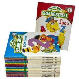 Vintage 1989 Sesame Street Book Lot Complete Set Of 15 On My Way Series CTW - Picture 1 of 6