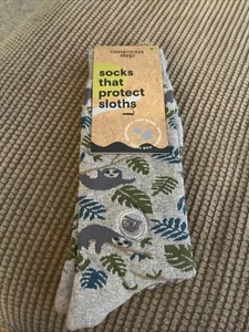 Sloth Socks New By Conscious Step Size M Women 9-14 Men 8-13 - Picture 1 of 3