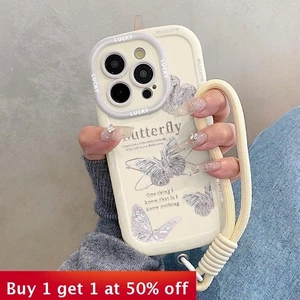 Phone Case For iPhone 16 Pro Max 15 14 Plus 13 12 11 XR XS Shockproof w/Lanyard - Imagen 1 de 6