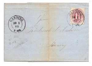 GERMANY-SCHLESWIG-HOLSTEIN 1866 WRAPPER USED 1¼ AT GARDING - Picture 1 of 2