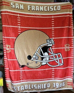 NFL San Francisco 49ers Light Weight Fleece Large Soft Throw Blanket (62" X 52") - Picture 1 of 1