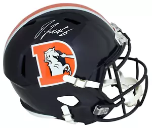 JERRY JEUDY SIGNED DENVER BRONCOS COLOR RUSH FULL SIZE SPEED HELMET BECKETT - Picture 1 of 1