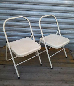 2 ancienne chaise pliante metal années 70