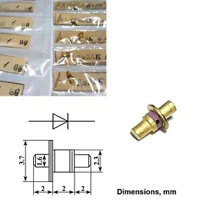 10pcs Microwave Military Step Recovery Diode 100GHz 2D524B / KD524B Gold Plated - Picture 1 of 3