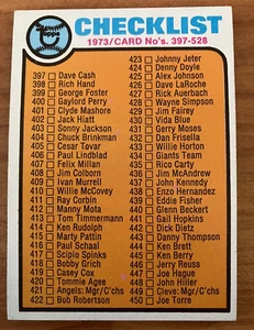 Lista de verificación 1973 Topps #453 (397-528) de venta - ¡nílida! - Imagen 1 de 1