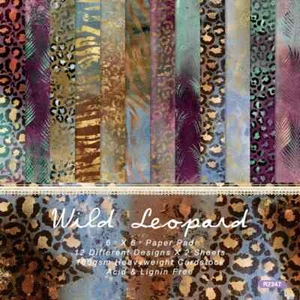 Libro de recortes hojas rayas tigre estampado leopardo tarjeta diario papel artesanal - Imagen 1 de 4