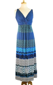 Soma Dress Women's XS Soft Jersey Maxi Colorful Long Sleeveless Beach Cruise - Picture 1 of 9