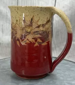 Handmade Pottery Mug Mauve & Tan Abstract Confetti W/ Etching = - Picture 1 of 8