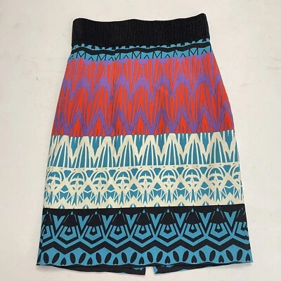 lote de TRACY REESE multicolor estampado azteca cintura alta algodón falda lápiz talla 0 Foto 1 de 4