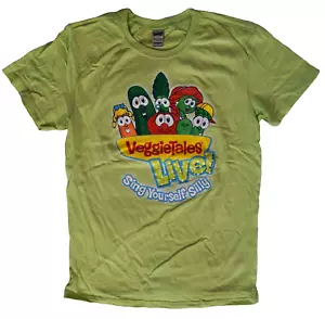 VEGGIE TALES LIVE 2010 Tour Green Vintage T Shirt Kids L (Fit Tip: 12) - Picture 1 of 5