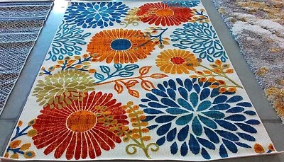 CREME / RED 5'-3" x 7'-6" Back Stain Rug, Reduced Price 1172769805 CBN832A-5 - Image 1 of 4