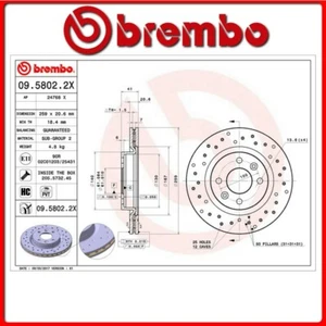 09.5802.2X#85 DISCO FRENO ANTERIORE SPORTIVO BREMBO XTRA RENAULT 19 II Cabriolet - Foto 1 di 1