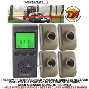 DAKOTA ALERT MTPR-4000 WIRELESS MOTION DETECTOR SECURITY ALARM - 4 SENSORS - Picture 1 of 14