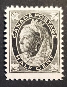 Stamps Canada Mint: #66 1/2c black Q. Victoria Leaf Issue single Fine MNH - Picture 1 of 1