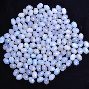 15 Pcs Natural Moonstone Blue Shines 14mm*10mm Oval Cabochon Loose Gemstones Lot - Picture 1 of 3