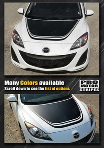 Mazda 3 Hood Accent Rally Racing Stripe Decal 2009 2010 2011 2012 2013 - Picture 1 of 2