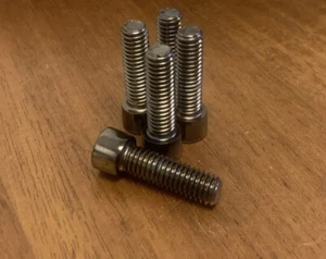 (5) Black Chrome Smooth Socket Cap Screws  3/8-16 x 1-1/4 MIDWEST  #33524 - Picture 1 of 2