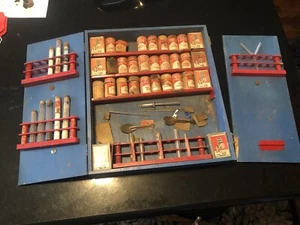 Vintage 1936 GILBERT CHEMISTRY OUTFIT RARE BLUE WOODEN CASE - Picture 1 of 7