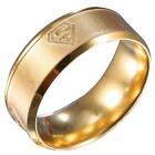 8mm Gold Stainless Steel Superman Ring Size: 13
