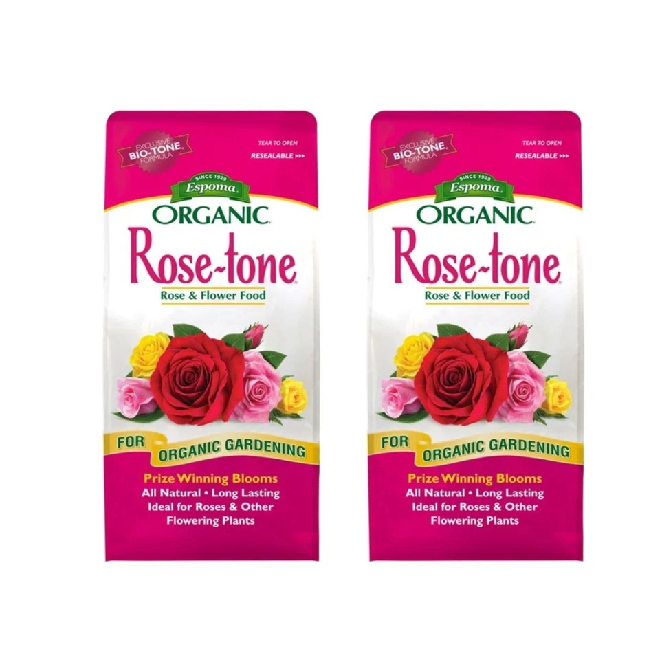 Alimento orgánico de rosas y flores en tono rosa Espoma, bolsas de 4 libras, paquete de 2 Foto 1 de 1