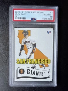 2020-2021 Topps 582 Montgomery Set 2 Joey Bart Rookie RC #7 PSA 10 Gem Mint - Picture 1 of 2
