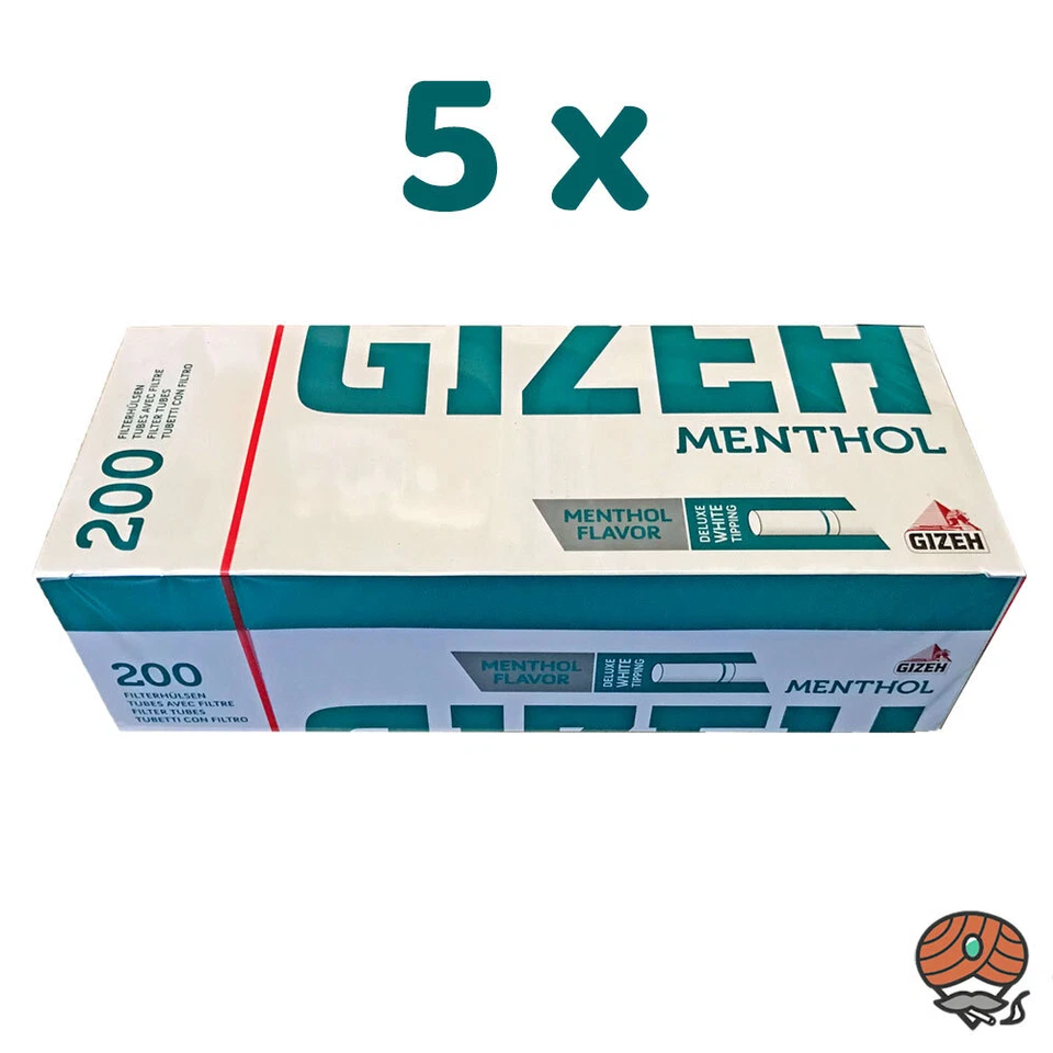 Gizeh Menthol Filterhülsen 1000 Hülsen = 5 Pack à 200 Stück - Bild 1 von 1