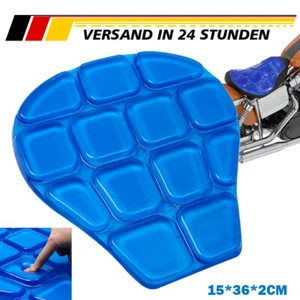 1 Stück Motorrad Sitzkissenbezug 3D Komfort Sitzgel Gel Stoßfest Matte Pad Blau - Bild 1 von 8