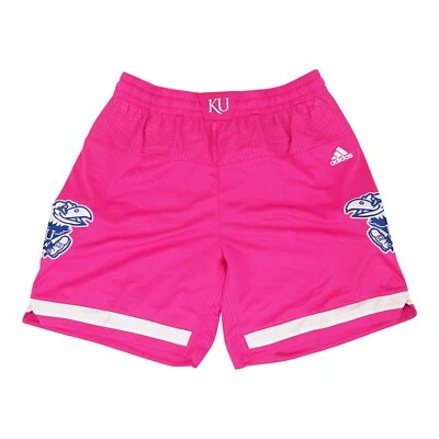 Kansas Jayhawks NCAA Women's Primary Logo Shock Pink F16 Basketball Shorts - Image 1 of 2