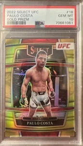 Pop 1 Paulo Costa Gold Prizm 2022 Select UFC /10 PSA 10 gem martial arts Panini - Picture 1 of 3