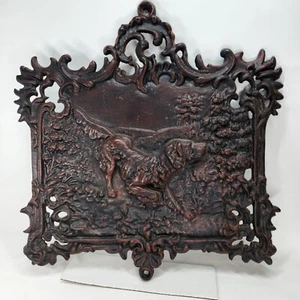 Antik Gusseisen Viktorianisch Vogel Hund Relief Wandrelief Groß Jagdhund Selten - Bild 1 von 4