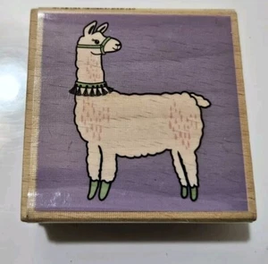 Lama Gummistempel Holz Halterung Craftsmart Alpaka Tier Lama Halfter Halskette Haustier - Bild 1 von 6