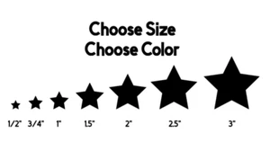Star stickers Permanent indoor outdoor vinyl decals Pick your size and color! - Picture 1 of 2