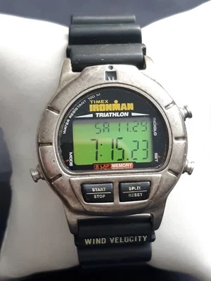 vintage Timex Ironman Triathlon Watch 746 indiglo 8 Lap New Battery, 8.8" band - Image 1 of 4
