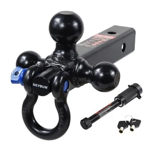 Reysun Trailer Hitch Tri-ball Hitch Mount With Rotatoble Tow Shackle, - Picture 1 of 7