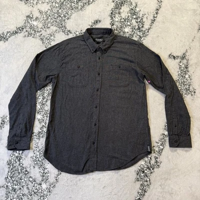 Ezekiel Shirt Mens Size XL Charcoal Gray 100% Cotton Button Up Long Sleeve - Image 1 of 4