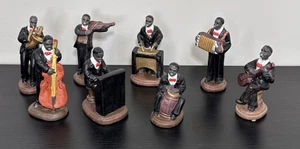 Vintage Hand Painted Porcelain Jazz Band. Figurines Set Of 8 Pieces - Picture 1 of 17