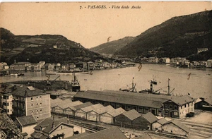 España Antigua Postal Pasajes (Guipúzcoa) Vista desde Ancho Vista (1899) - Imagen 1 de 2