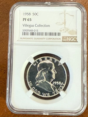 1958 Proof Franklin Half Dollar certified PF-65 by NGC - Image 1 of 2
