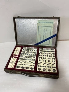 Mahjong Tiles Used Set Classic Tile Game Accessories - Picture 1 of 7