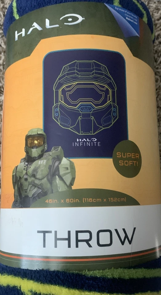 Halo Infinite Helmet Plush Blanket Fleece Throw 46" " (Super Soft) -NEW