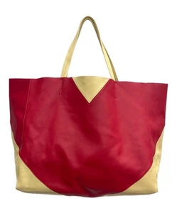 CELINE/Bolso de Mano, Cabas Horizontales, Rojo X Beige - Imagen 1 de 10
