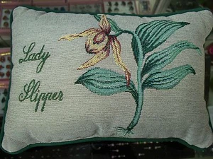 Lady Flipper Flower Rug Barn Loom Craft 8 x 12 Message Pillow - Picture 1 of 1